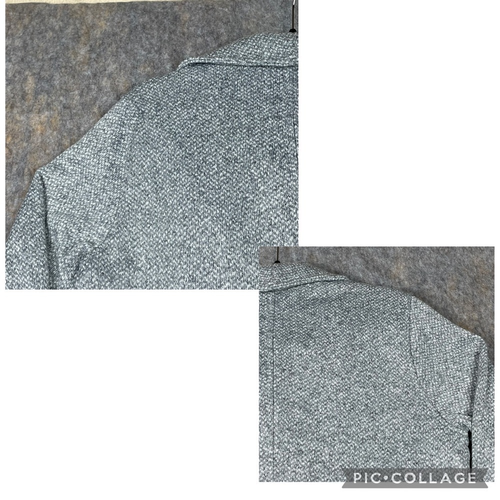 Lands End Fleece Asymmetrical Full Zip Moto Stylish Cozy Sweater Jacket Sz M - Picture 13 of 16